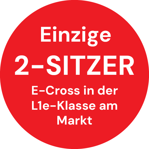 Einzige Zweisitzer E-Cross in der L1e-Klasse am Markt