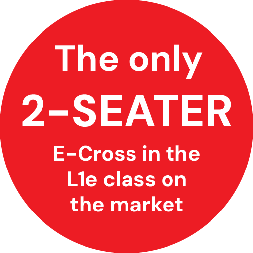 The only two-seater E-Cross in the L1e class on the market