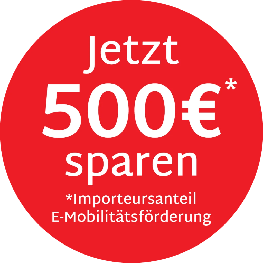 Jetzt 500€ sparen (Importeursanteil E-Mobilitätsförderung)